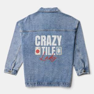 Womens Crazy Tile Lady für eine Mahjong Lady Jeansjacke