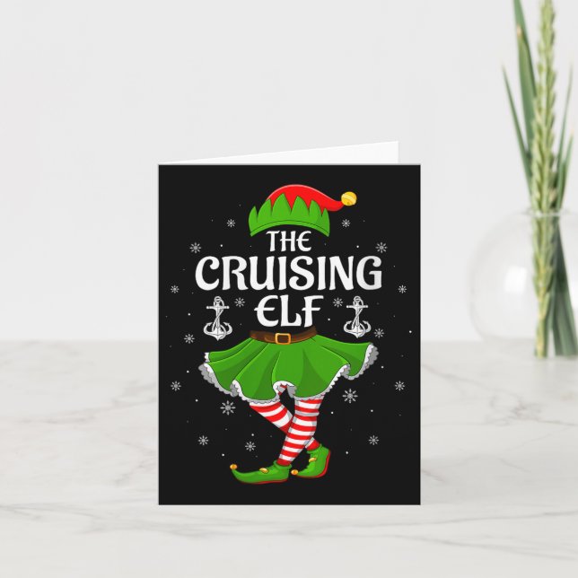 Womens Cruising Elf Christmas Family Girls Women E Karte (Vorderseite)