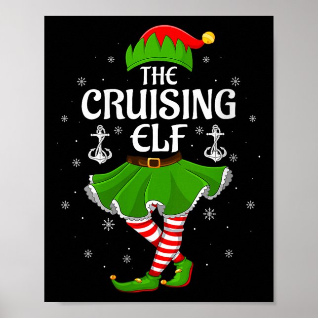 Womens Cruising Elf Christmas Family Girls Women E Poster (Vorne)