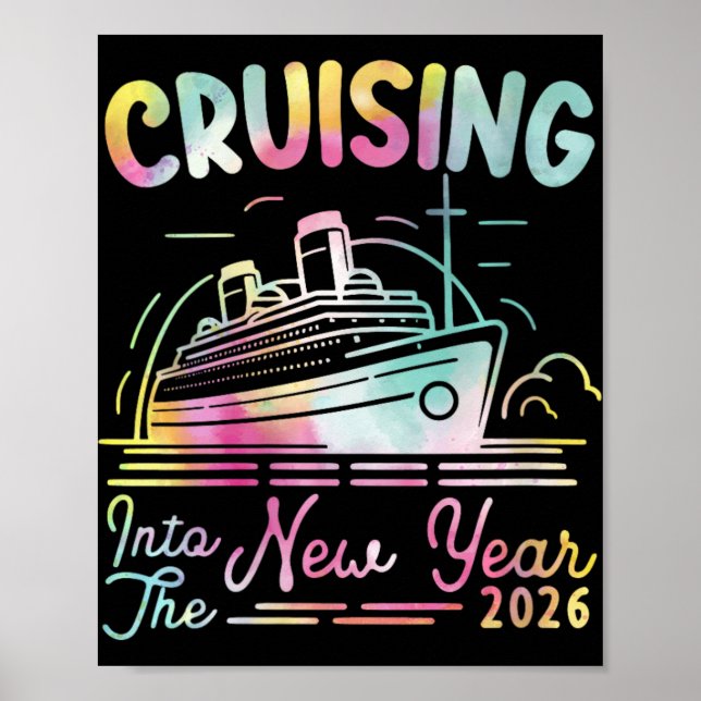 Womens Cruising Into New Year 2026 Countdown Party Poster (Vorne)