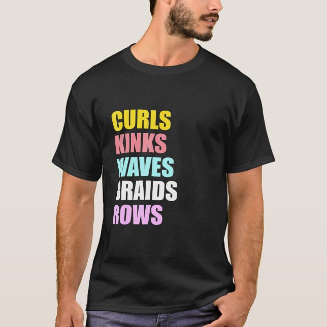 Womens Curls Kinks Waves Braids Rows Graphic T-Shirt (Vorderseite)