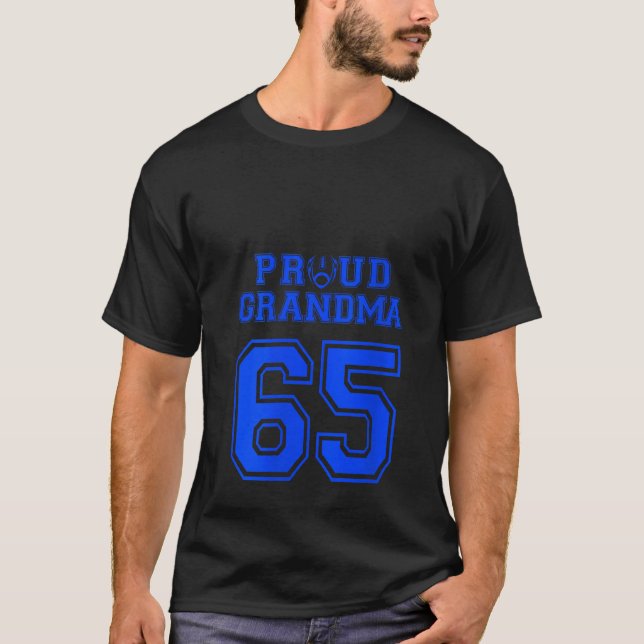 Womens Custom Proud Football Grandma Number 65 B P T-Shirt (Vorderseite)