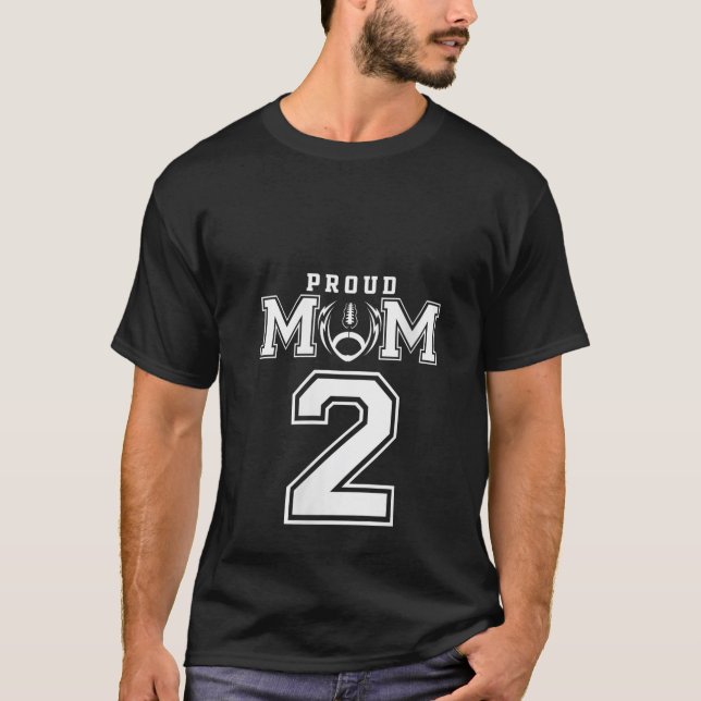 Womens Custom Proud Football Mom Number 2 Personal T-Shirt (Vorderseite)