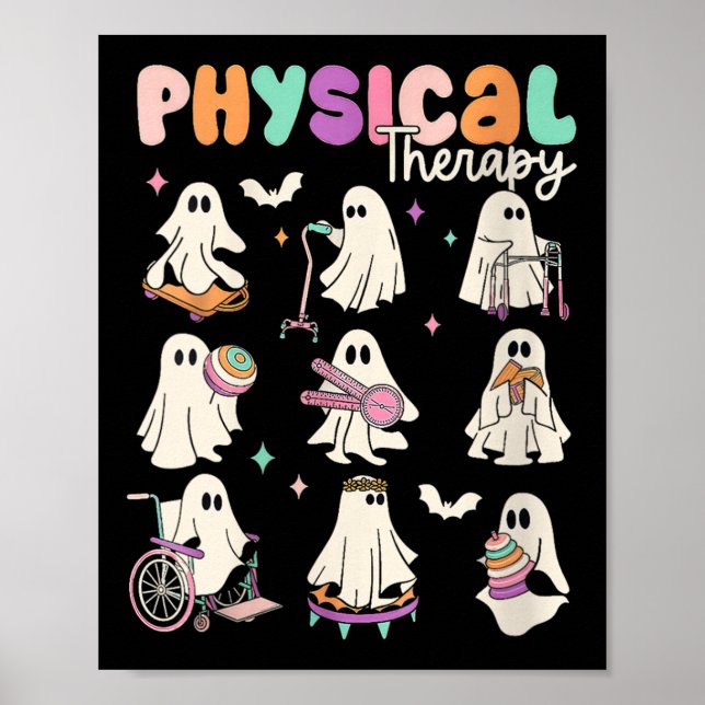 Womens Cute Ghost Physical Therapy Pt Physical The Poster (Vorne)