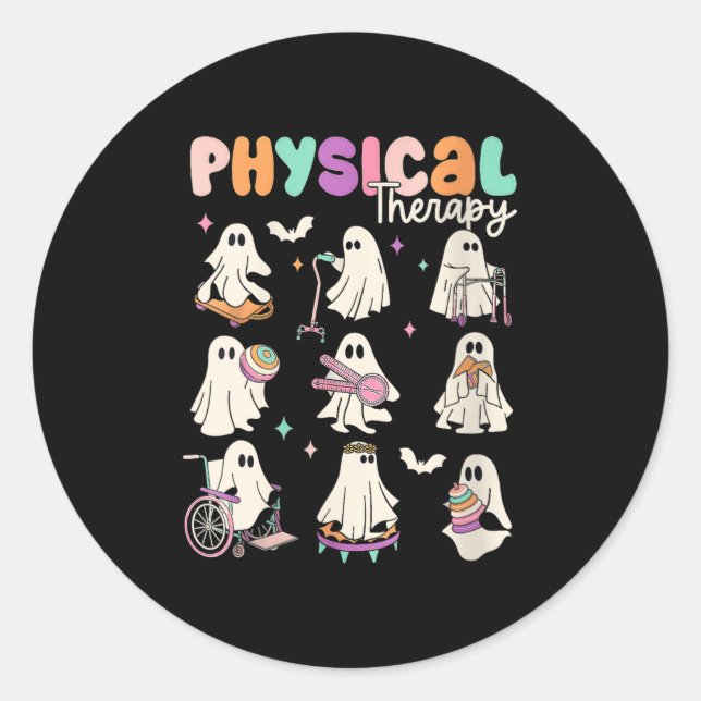 Womens Cute Ghost Physical Therapy Pt Physical The Runder Aufkleber (Vorderseite)