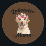 Womens Cute Labrador Mama Flower Graphic Dog Runder Aufkleber<br><div class="desc">Womens Cute Labrador Mama Flower Graphic Dog Lover Mother's Day Gift. Perfect gift for your dad,  mom,  papa,  men,  women,  friend and family members on Thanksgiving Day,  Christmas Day,  Mothers Day,  Fathers Day,  4th of July,  1776 Independent day,  Veterans Day,  Halloween Day,  Patrick's Day</div>