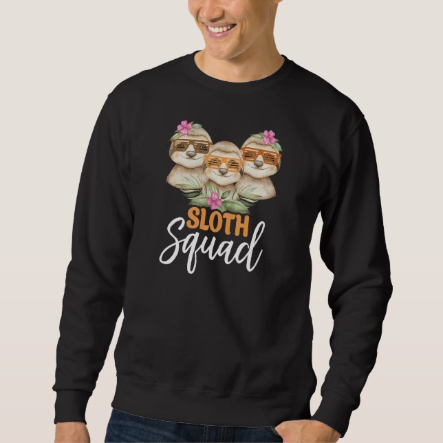 Womens Cute Sloth Squad  Retro 80s Style Matching  Sweatshirt (Vorderseite)