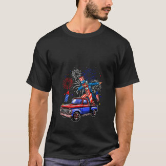Womens Dabbing Man Lieferwagen Truck 4. Juli US Fl T-Shirt