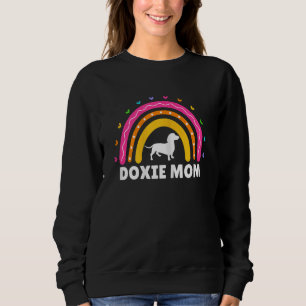 Womens Dackel Mama Niedlich Regenbogen Dackel Wein Sweatshirt