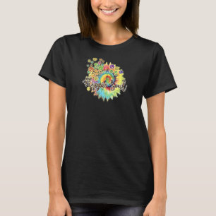 Womens Daisy Peace Sign Blume T-Shirt