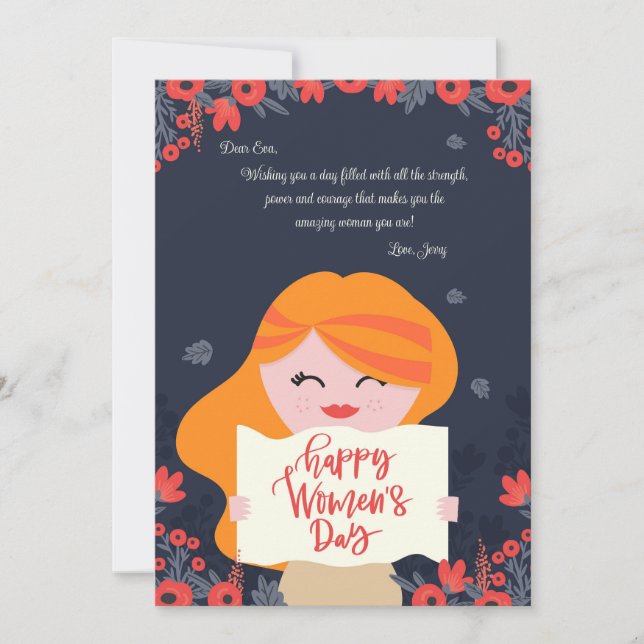 Women's Day Cutie Greeting Card Feiertagskarte (Vorderseite)
