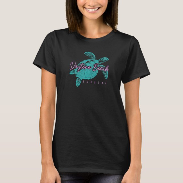 Womens Daytona Beach Florida FL Sea Turtle Surfer  T-Shirt (Vorderseite)