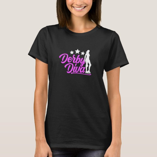 Womens Derby Diva Roller Derby T-Shirt (Vorderseite)