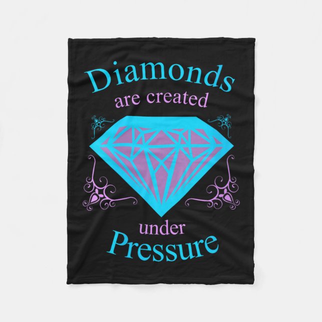 Womens Diamonds Are D Under Pressure - Motivationa Fleecedecke (Vorderseite)