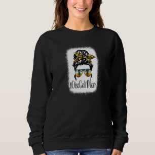 Womens Disk Golf Mama Life Messy Bun Haar Brille Sweatshirt