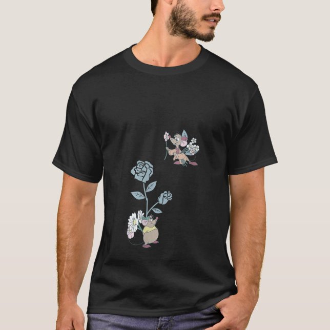 Womens Disney Cinderella Jaq And Gus Flower Poster T-Shirt (Vorderseite)