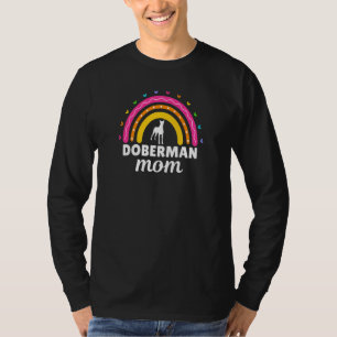 Womens Doberman Mama Rainbow Dobermann Mama Doberm T-Shirt