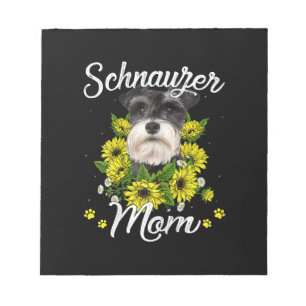 Womens Dog Mom Day Gift Sunflower Schnauzer Notizblock