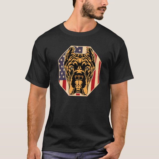 Womens Dog  USA Flag Cane Corso Mom  1 T-Shirt (Vorderseite)