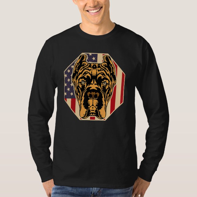 Womens Dog  USA Flag Cane Corso Mom 2 T-Shirt (Vorderseite)