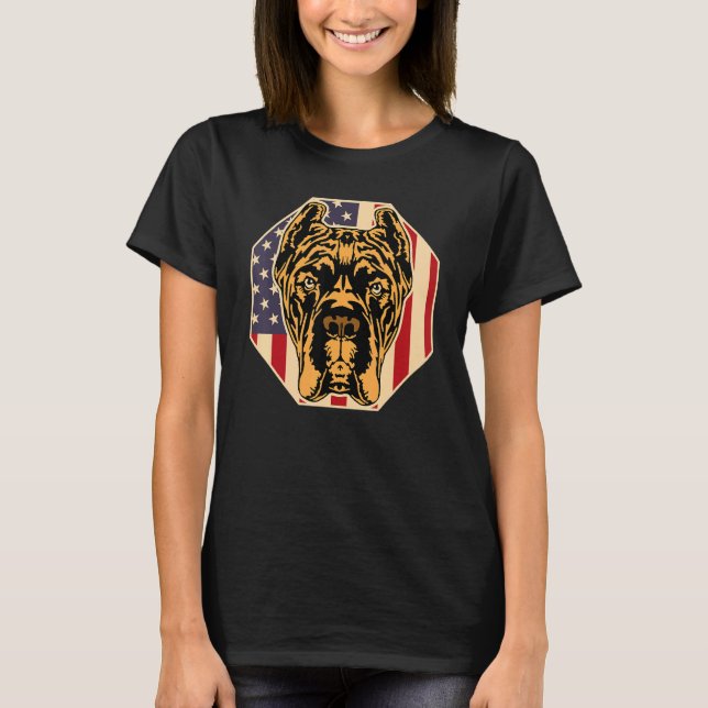 Womens Dog  USA Flag Cane Corso Mom 2 T-Shirt (Vorderseite)