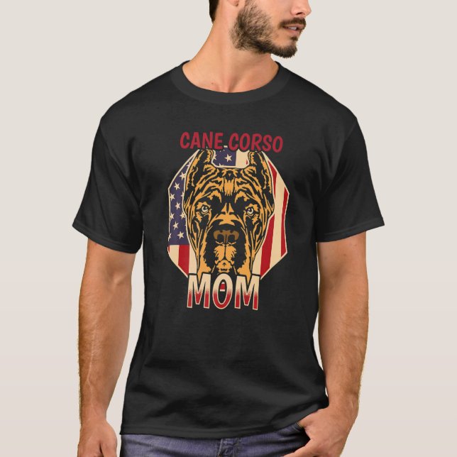 Womens Dog  USA Flag Cane Corso Mom  4 T-Shirt (Vorderseite)