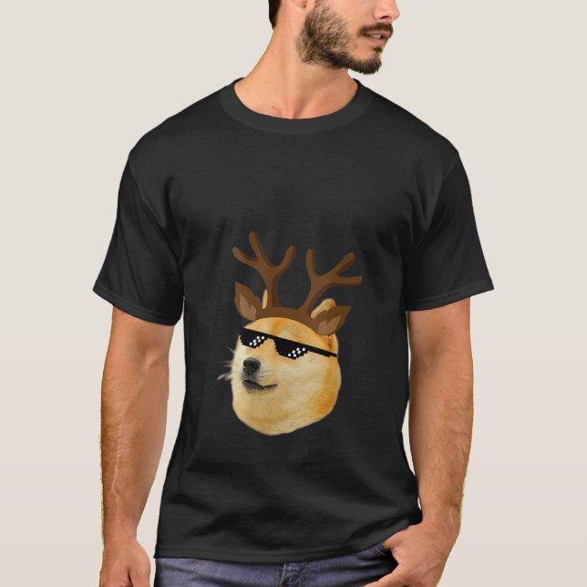 Womens Dogecoin Christmas Shiba Inu Meme Dog with  T-Shirt (Vorderseite)