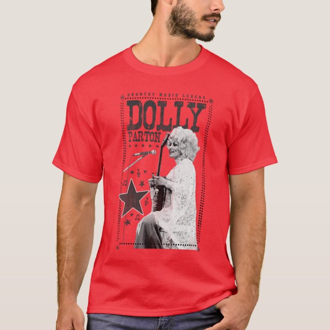Womens Dolly Parton Country Music Legend VNeck Sma T-Shirt (Vorderseite)