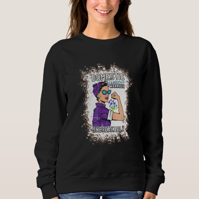 Womens Domestic Violence Awareness Warrior Unbreak Sweatshirt (Vorderseite)
