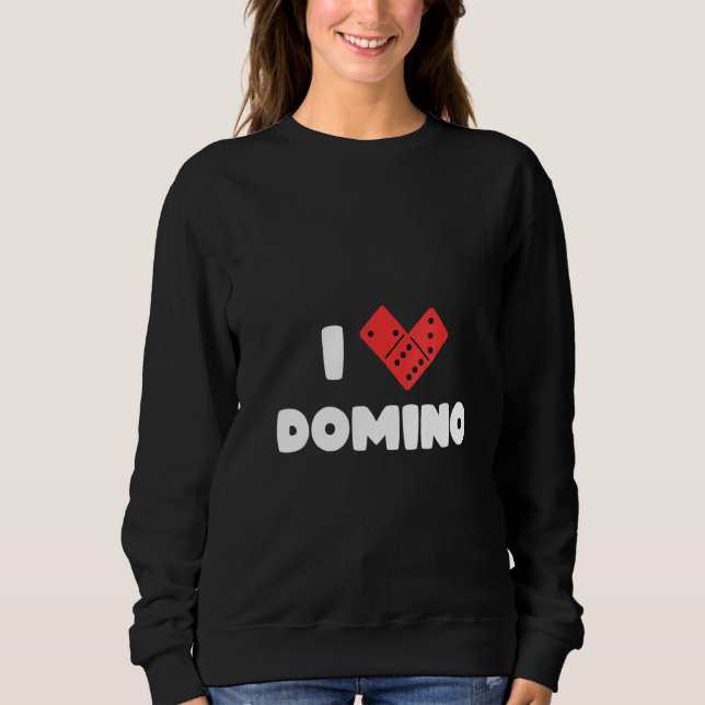 Womens Domino Player Domino Enthusiasten I Liebe D Sweatshirt (Vorderseite)