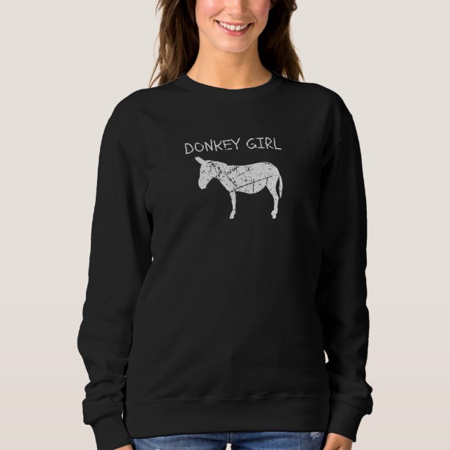 Women's Donkey Girl Farm Animal Cute Donkey Sweatshirt (Vorderseite)