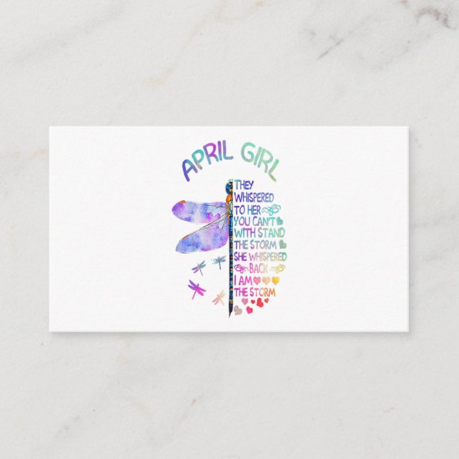 Womens Dragonfly April Girl Whispered To Her Begleitkarte (Vorderseite)