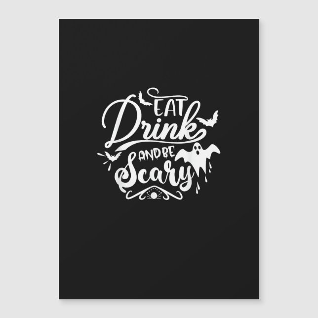 Womens Eat Drink And Be Scary Halloween Modern Magnetkarte (Vorderseite)