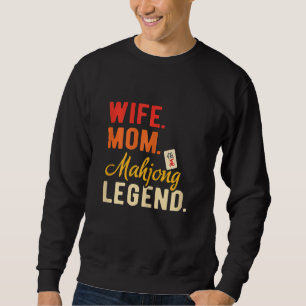 Womens Ehefrau Mama Mahjong Legend Mahjong Party M Sweatshirt