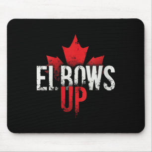 Womens Elbows Up Fans Maple Leaf V-Nacken Mousepad