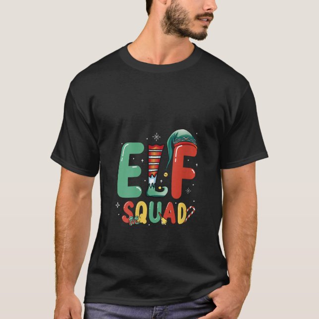 Womens Elf Squad Matching Family Christmas V Neck  T-Shirt (Vorderseite)