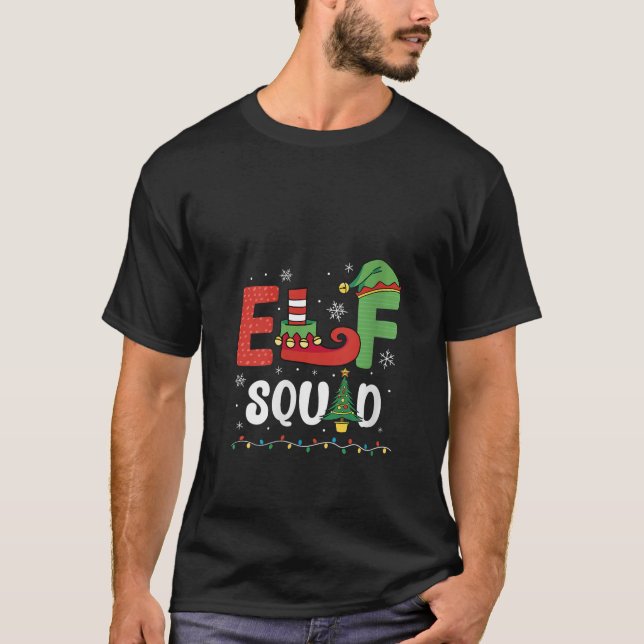 Womens Elf Squad Matching Family Christmas V Neck  T-Shirt (Vorderseite)