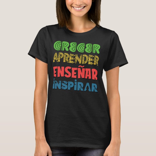 Womens Ensenar Funny Bilingual Teacher Gift T-Shirt (Vorderseite)