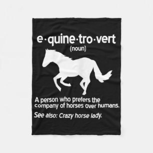 Womens Equinetrovert Definition Pferdeschmädchen Fleecedecke