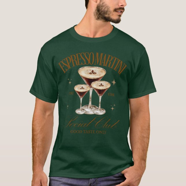 Womens Espresso Martini Social Club Drinking Cockt T-Shirt (Vorderseite)