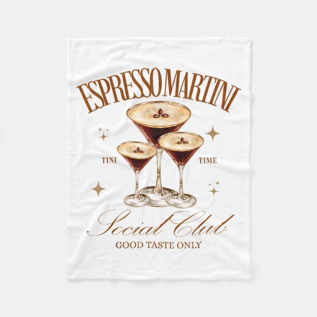 Womens Espresso Martini Social Club Drinking Tail  Fleecedecke (Vorderseite)