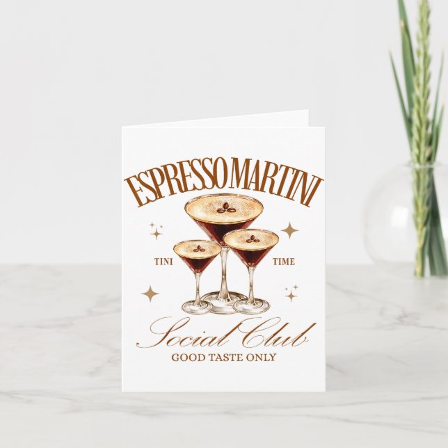 Womens Espresso Martini Social Club Drinking Tail  Karte (Vorderseite)