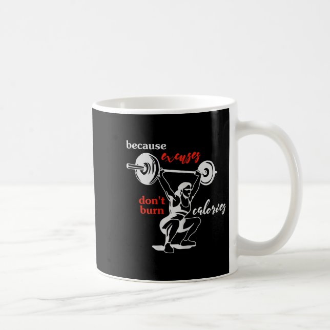 Womens Excuses Don't Burn Calories I Motivational  Kaffeetasse (Rechts)