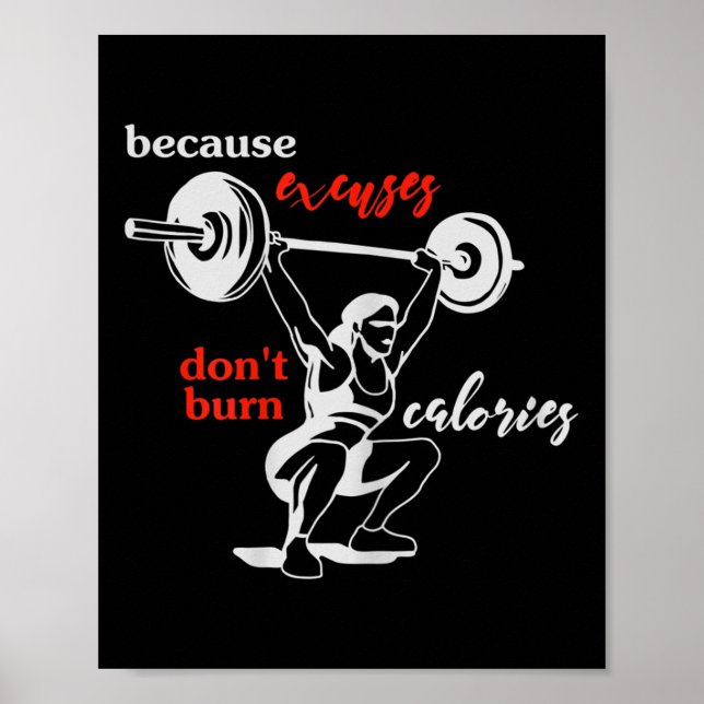 Womens Excuses Don't Burn Calories I Motivational  Poster (Vorne)