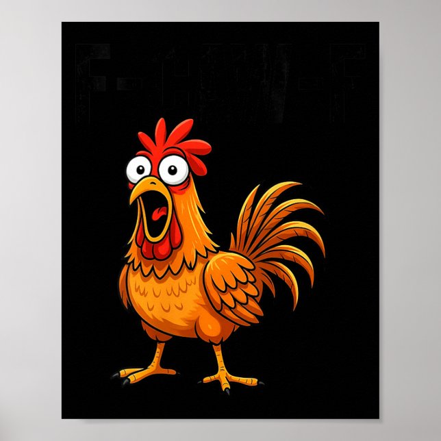 Womens F-caw-f Funny Chicken Humor F-caw-f Quote R Poster (Vorne)
