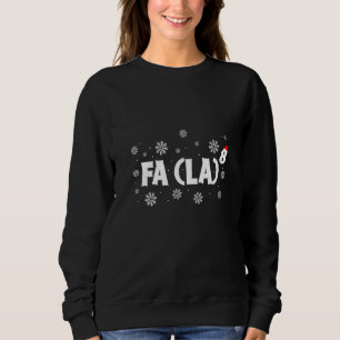 Womens Fa (La) 8 Santa Red Kariert Claus Fa La Mat Sweatshirt