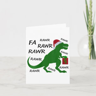 Womens Fa Rawr Dinosaur T-rex Xmas Party Santa T-r Karte