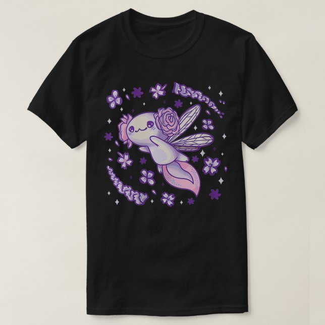 Womens Fairycore Ästhetik Kawaii Aolotl Fairy VNe T-Shirt (Design vorne)