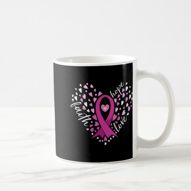 Womens Faith Hope Love Breast Cancer Awareness N  Kaffeetasse (Rechts)