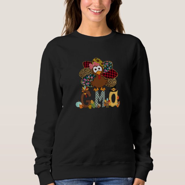Womens Fall Turkey Gma  Thanksgiving Doodle Grandm Sweatshirt (Vorderseite)